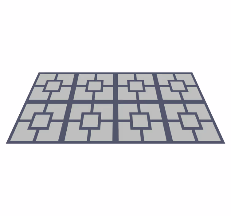 Geometric vinyl rug with geometric square design - TenStickers
