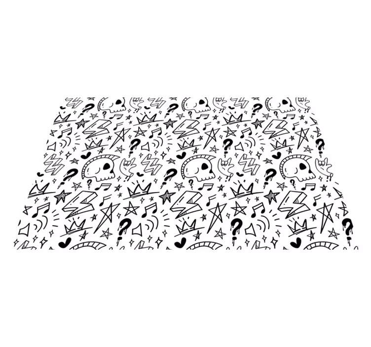 Eclectic Teen Patterns teenage bedroom vinyl rug - TenStickers