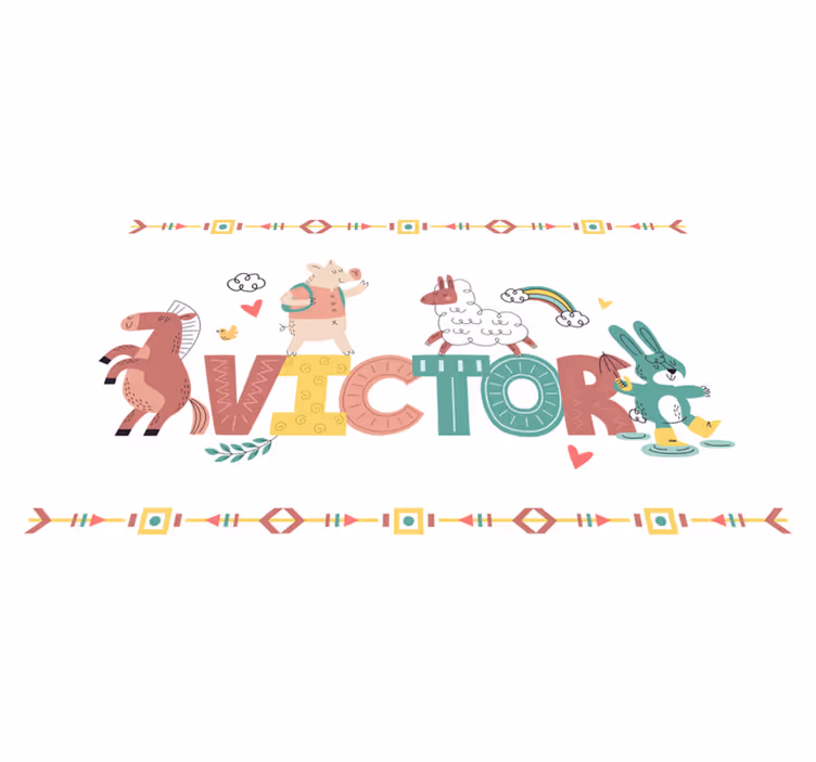 Playful Alphabet Animals custom vinyl rug - TenStickers