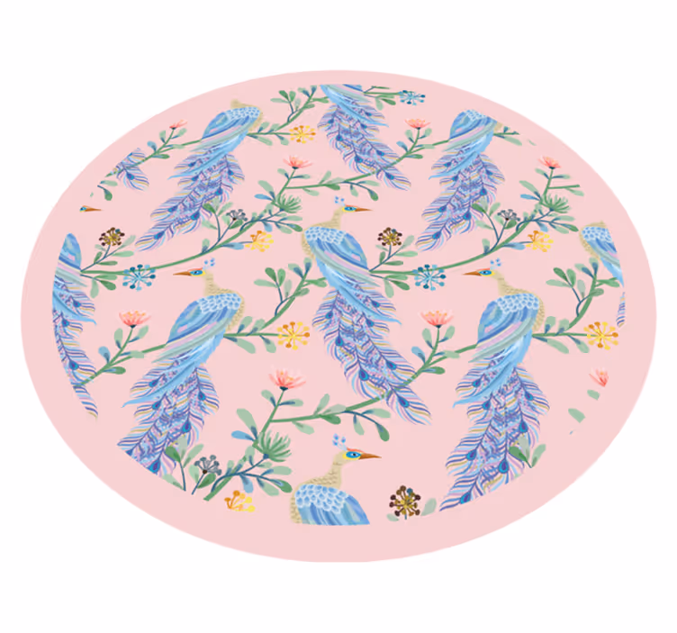 Feathered Botanicals vinyl rug flowers - TenStickers