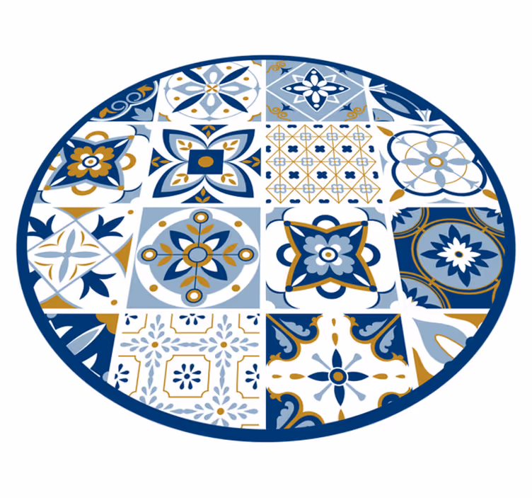 Circular tile pattern vinyl rug - TenStickers