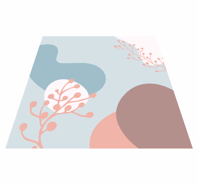 Abstract Botanical Shapes vinyl rug flowers - TenStickers