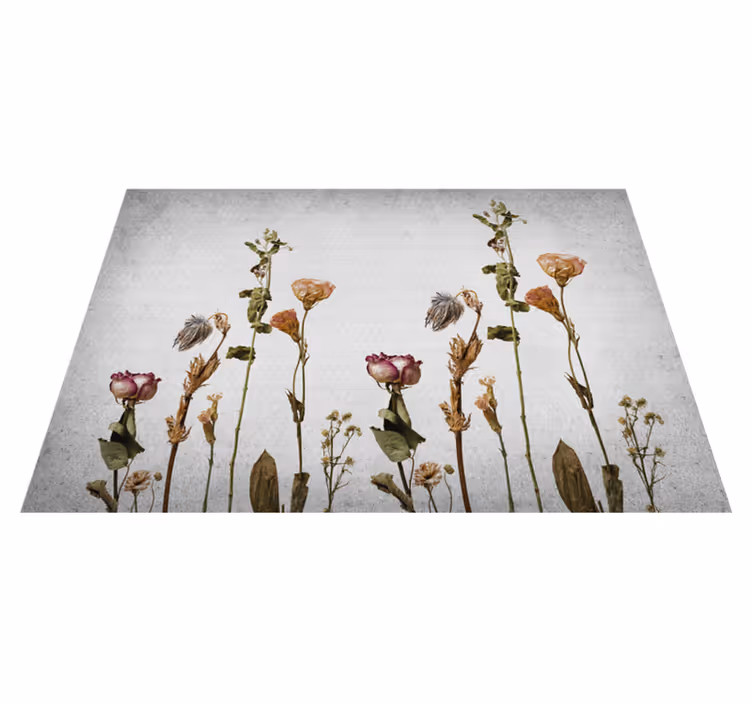 Botanical Imagery vinyl rug flowers - TenStickers