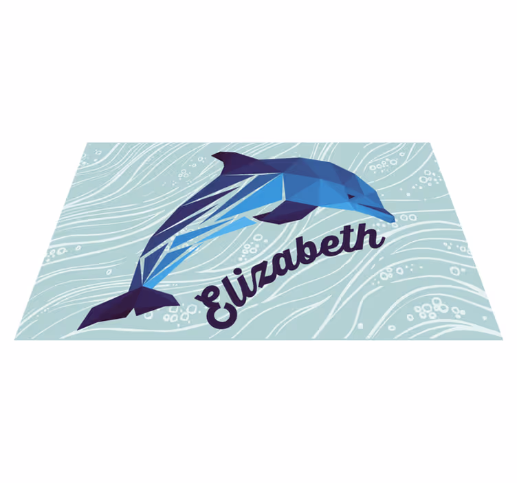 Geometric-animals nice Dolphin personalised mat - TenStickers