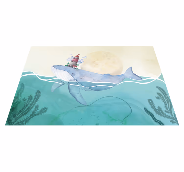 Whimsical Ocean Life kids vinyl rug - TenStickers