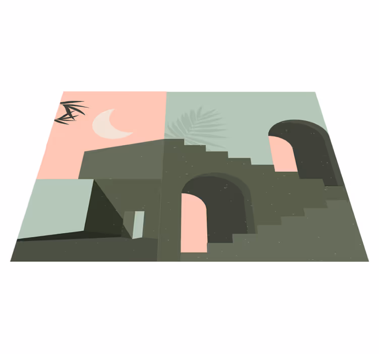 Simplistic Abstract Landscape minimalist vinyl rug - TenStickers