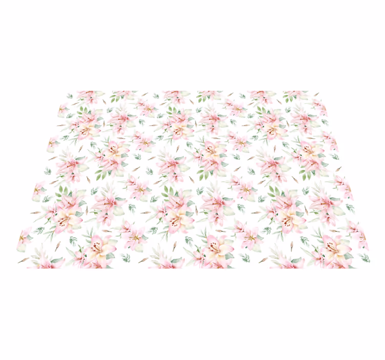 Floral Blossom Elegance vinyl rug flowers - TenStickers