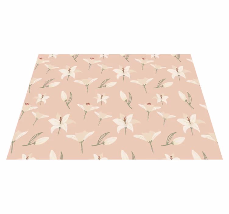 Floral Pastel Elegance vinyl rug flowers - TenStickers