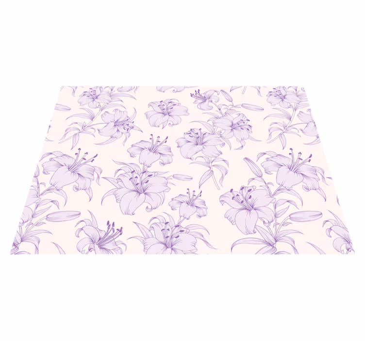 Lilac Floral Pattern vinyl rug flowers - TenStickers