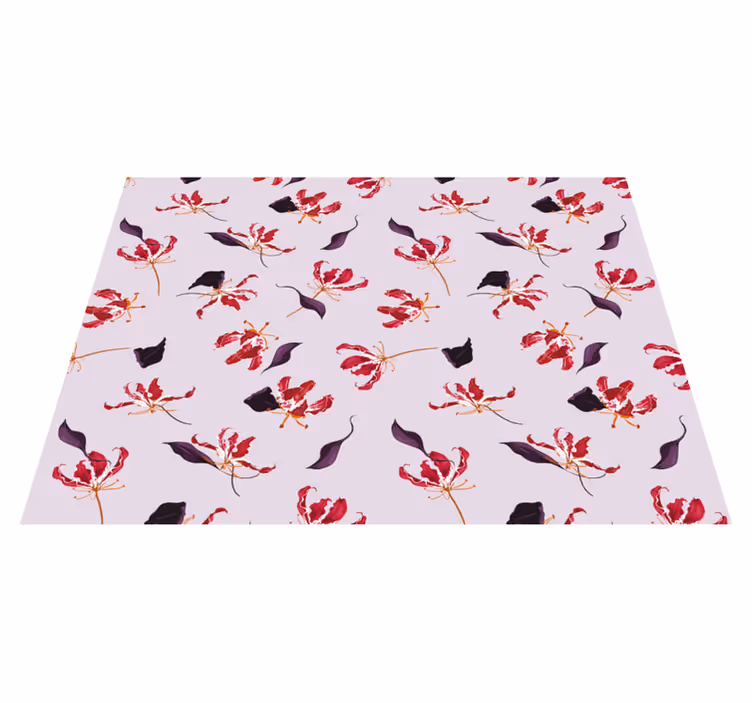 Floral Motif Elegance vinyl rug flowers - TenStickers
