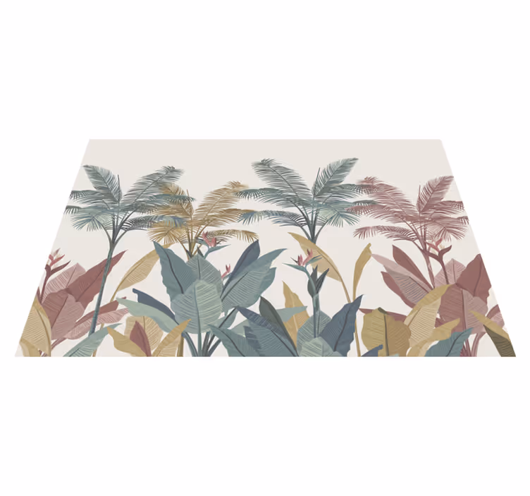 Terracotta tropical plants nature vinyl rug - TenStickers