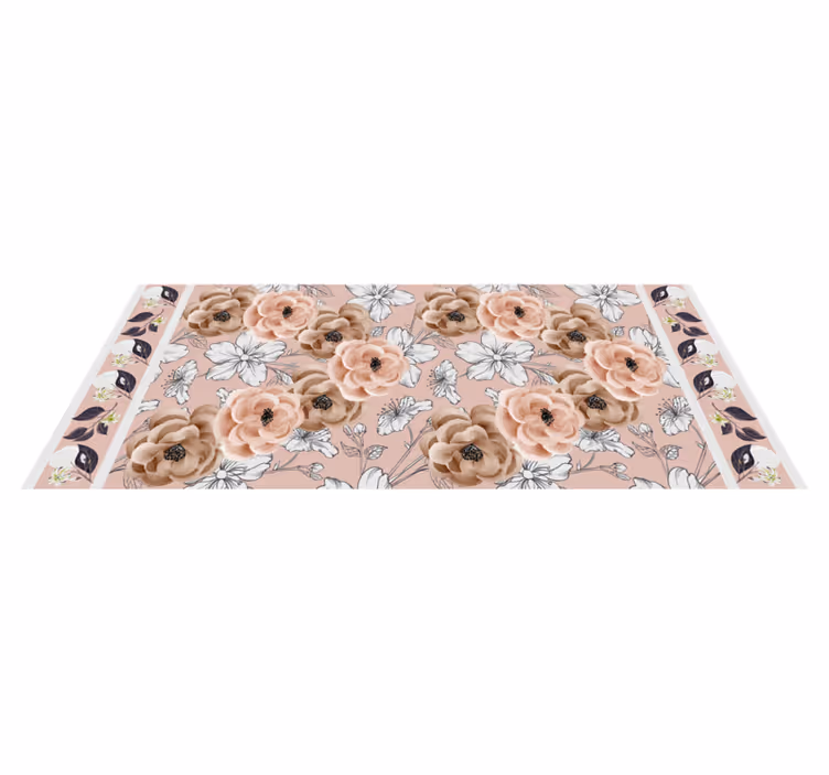 Floral Botanical Elegance vinyl rug flowers - TenStickers