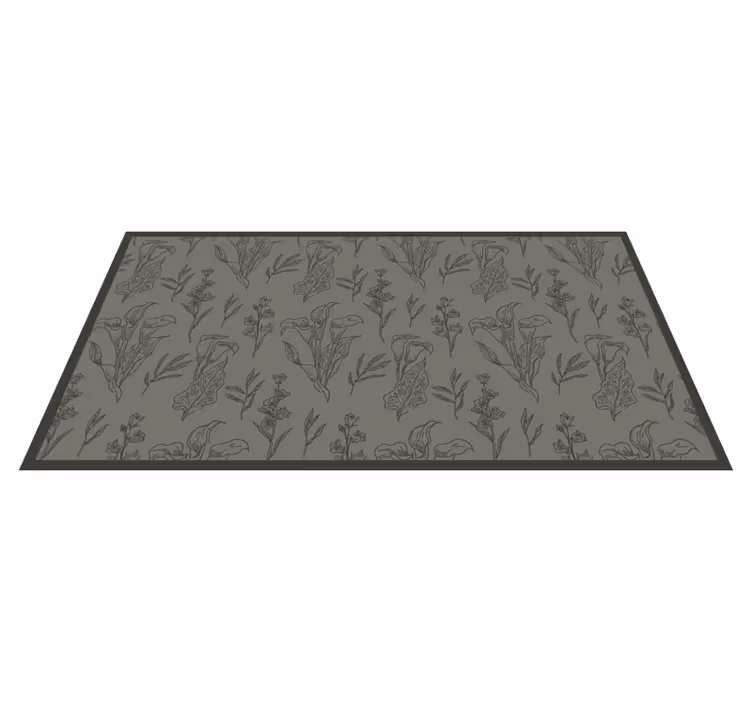 Botanical Illustrations vinyl rug flowers - TenStickers