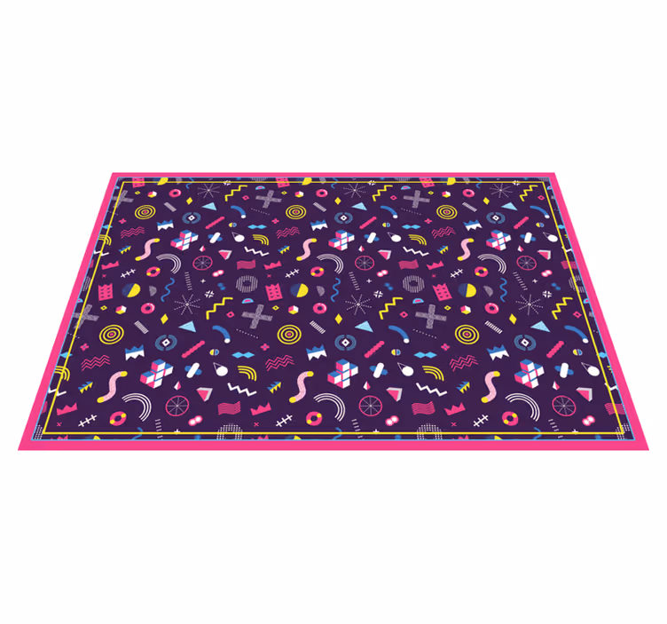 Memphis gaming pattern vintage rug - TenStickers