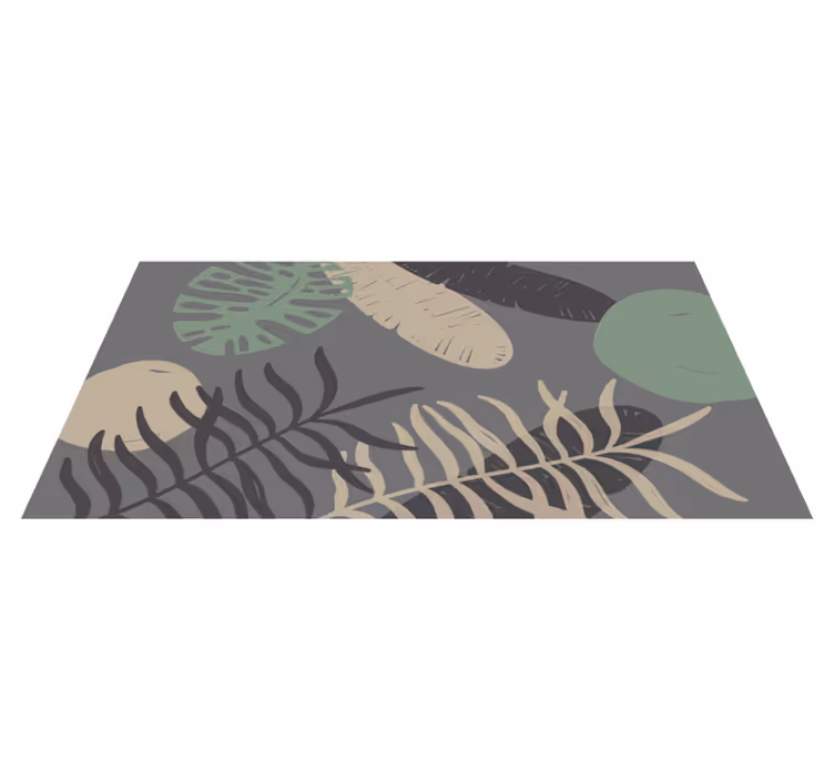 Botanical Leaf Pattern Design vinyl rug flowers - TenStickers