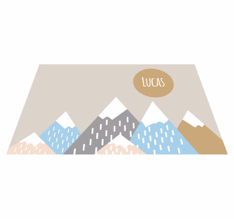 "Boho" mountains illustration kids rug - TenStickers