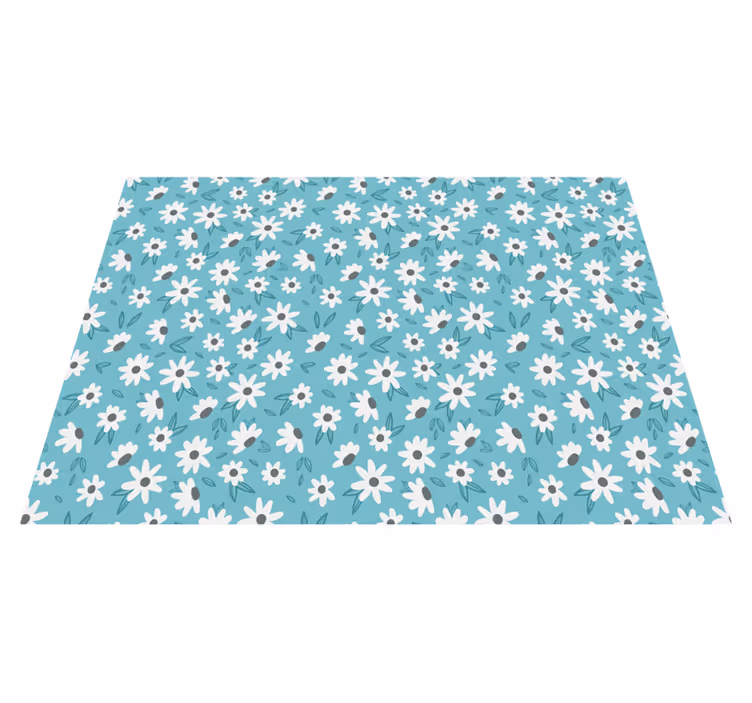 Floral Patterned Decor vinyl rug flowers - TenStickers