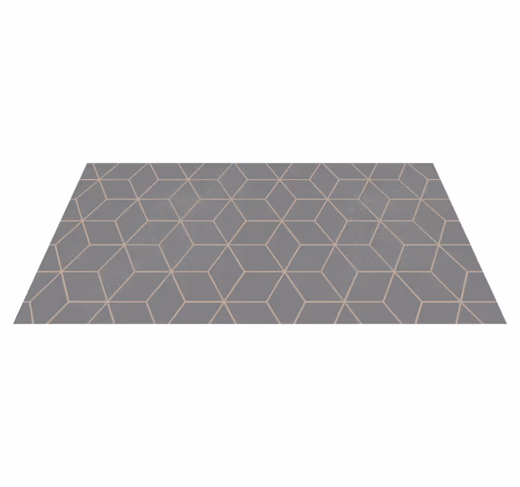 Geometric vinyl rug in grey hexagon pattern - TenStickers