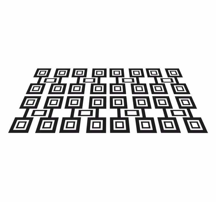 Geometric vinyl rug in geometric squares pattern - TenStickers