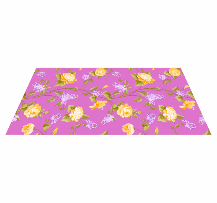Floral Blossom Pattern vinyl rug flowers - TenStickers