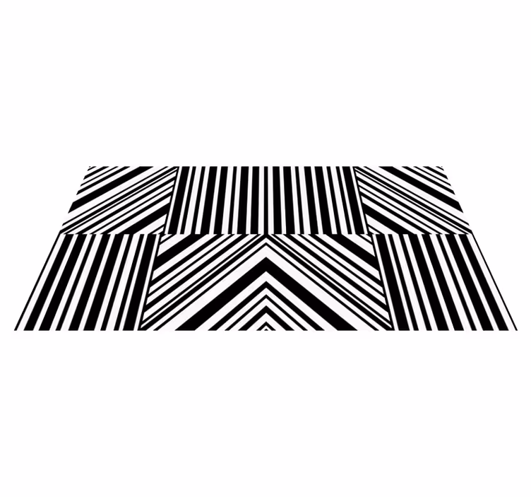 Bold striped pattern striped vinyl rug - TenStickers