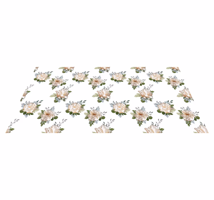 Flowers pattern vinyl rug - TenStickers
