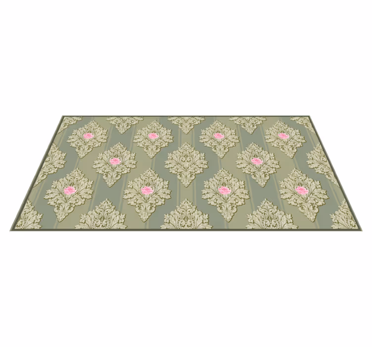 Vintage Floral Pattern Decor vinyl rug flowers - TenStickers