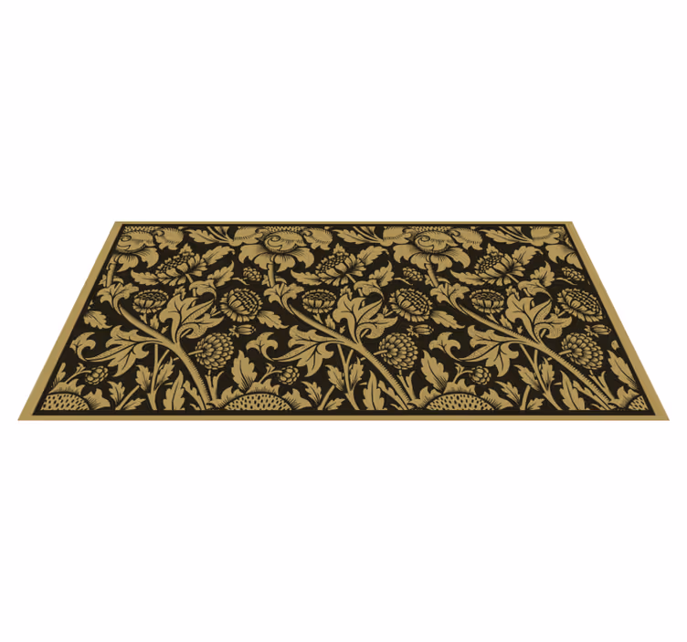 Botanical Pattern Accent vinyl rug flowers - TenStickers