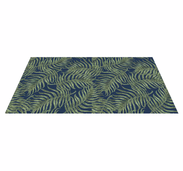 Tropical Leaf Pattern vinyl rug flowers - TenStickers