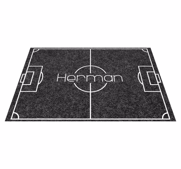 Football pitch with name vinyl rug gaming - TenStickers
