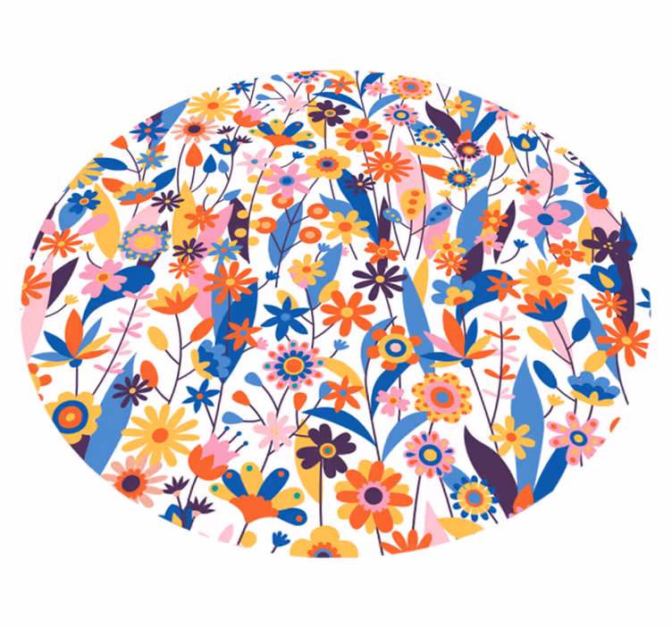 Multicolored Flowers vinyl rug - TenStickers