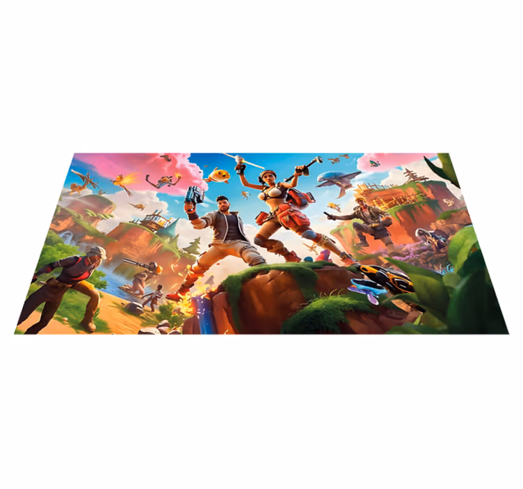 Videogame characters in action bedroom rug - TenStickers