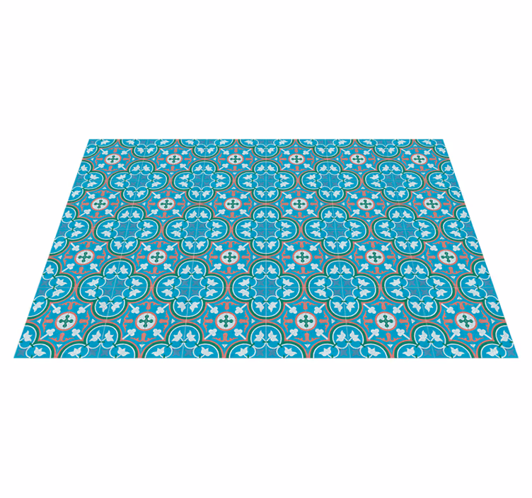 blue hydraulic tile vintage rug - TenStickers