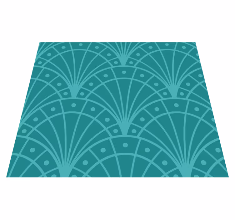 Art Deco Pattern Turquoise Vinyl Rug - TenStickers
