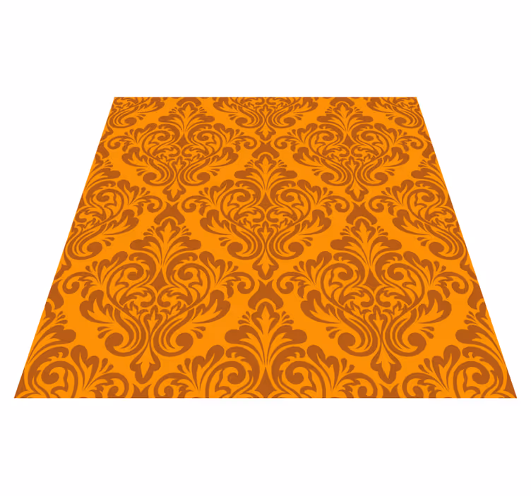 Vintage Damask Pattern Burnt Orange Rug - TenStickers