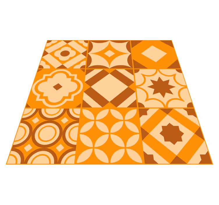 Rustic Tiles Design Kitchen Mat - TenStickers