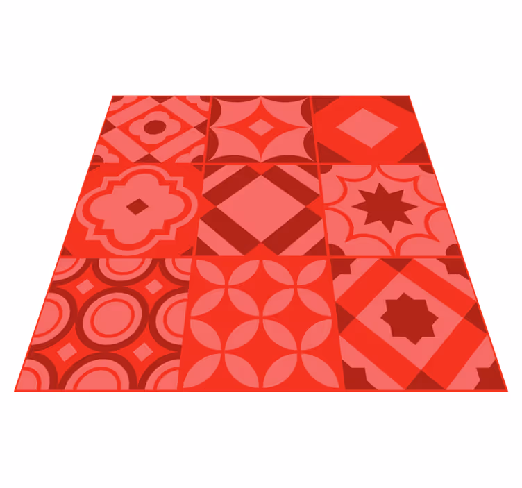 Red Tiles Design Kitchen Mat - TenStickers