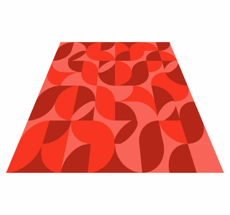 Red Retro Design Living Room Vinyl Rug - TenStickers