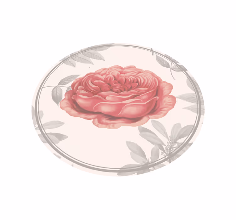 Pink rose living room vinyl rug - TenStickers