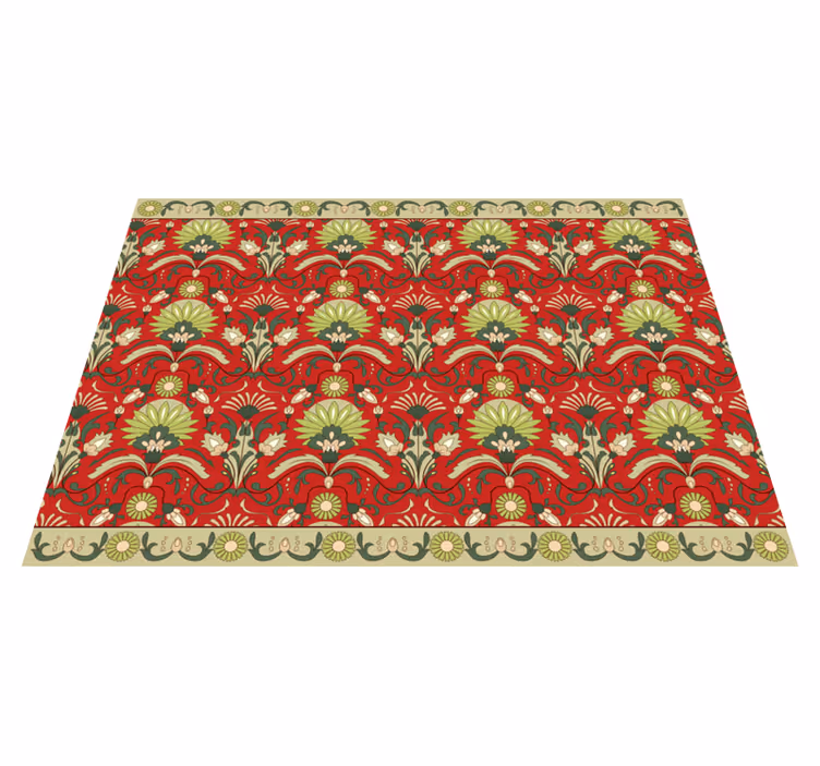 Traditional green deisgn dining room vinyl rug - TenStickers