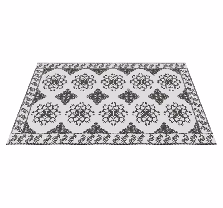 Floral vintage design dining room vinyl rug - TenStickers
