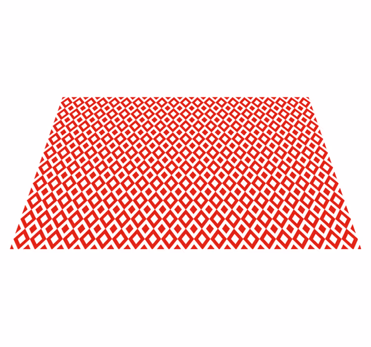 Diamond motif red vinyl rug - TenStickers