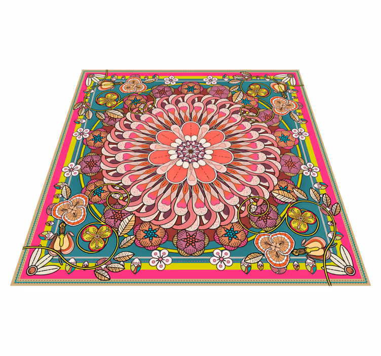 Mandala blossom mandala vinyl rug - TenStickers