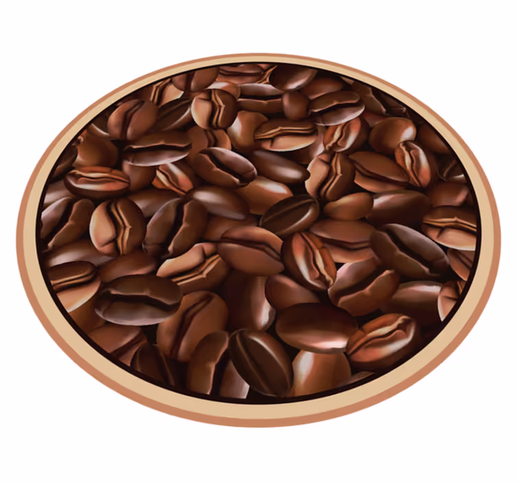 Coffee Beans Circle texture vinyl rug - TenStickers
