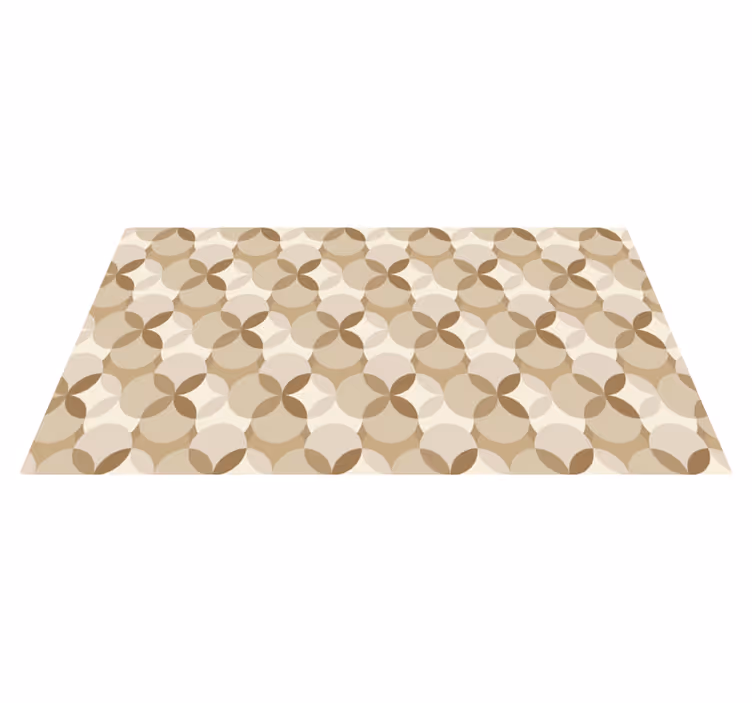 Circles pattern beige vinyl rug - TenStickers