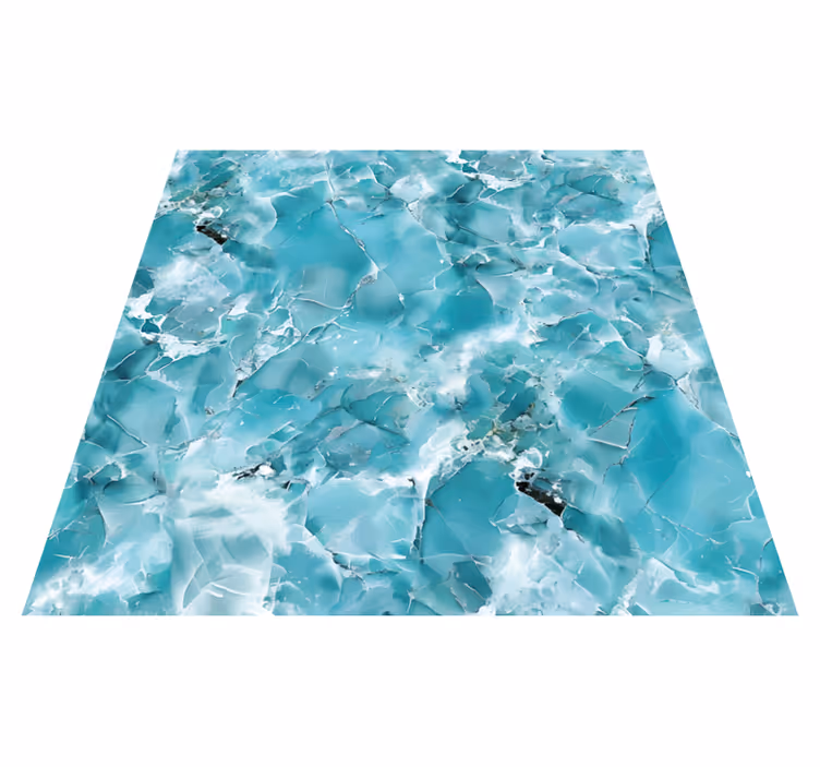 Turquoise blue marble vinyl rug - TenStickers