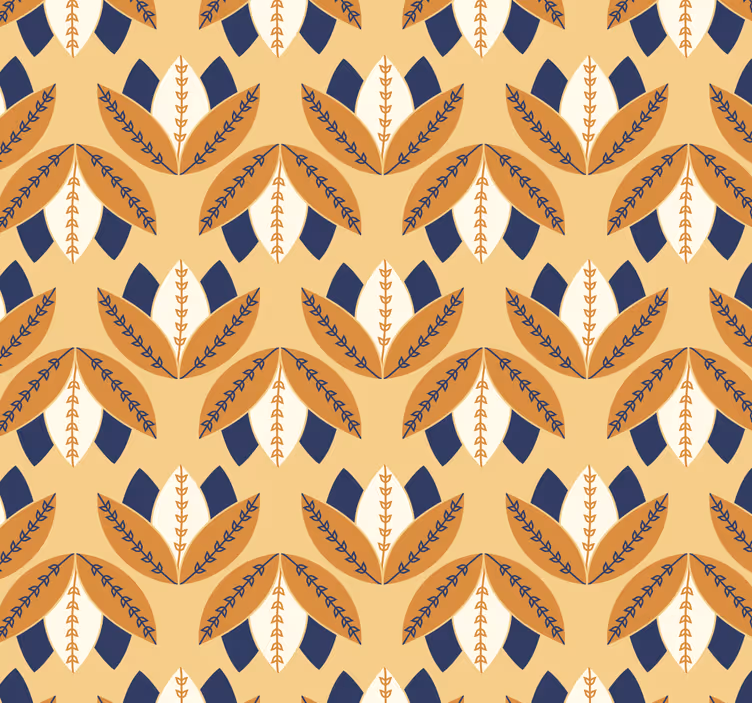 Floral wallpaper with abstract floral design - TenStickers