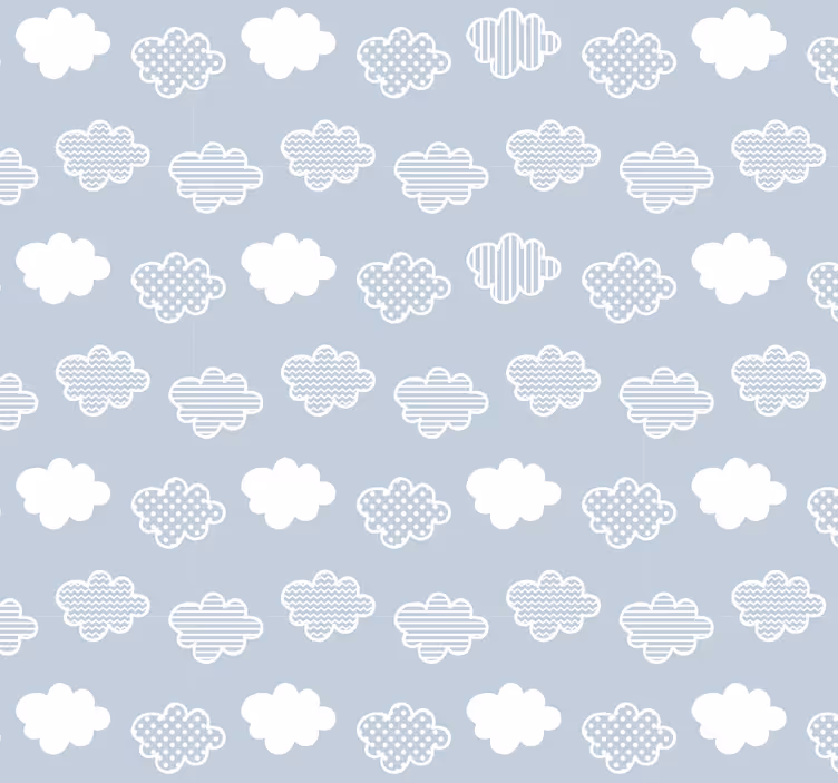 Clouds Pattern wallpaper polka dots - TenStickers