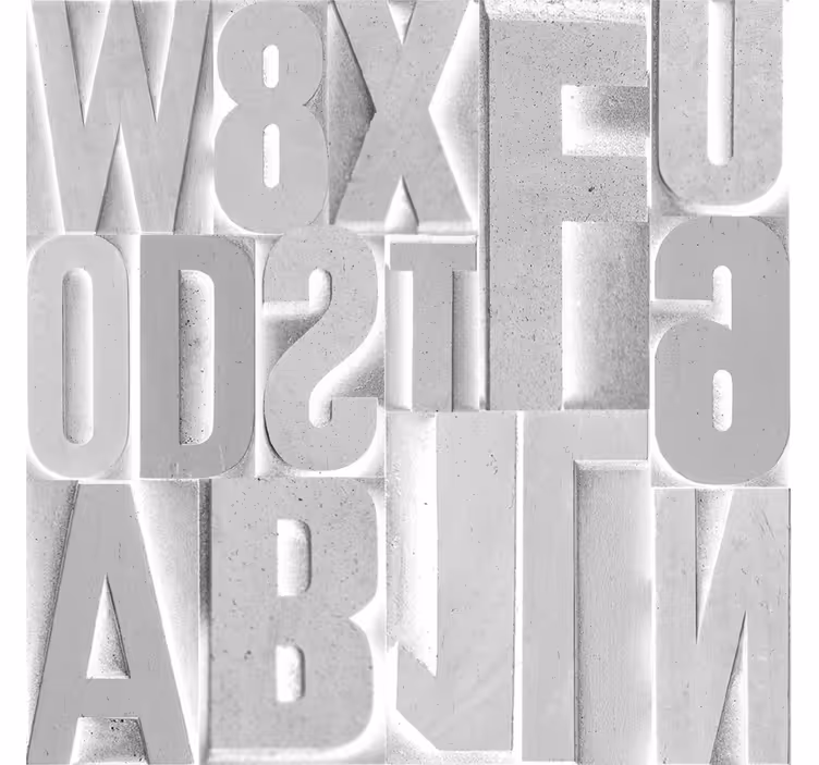 3D grey letters text wallpaper - TenStickers