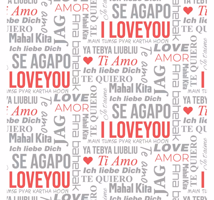 "I love you" different languaes text wallpaper - TenStickers